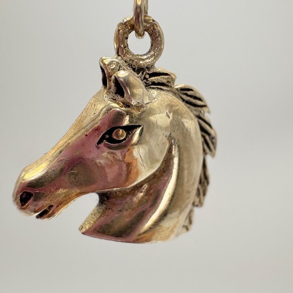 VTG Solid Sterling Silver 925 Horse Head Dangle Earrings Size 1" Length - Picture 9 of 11